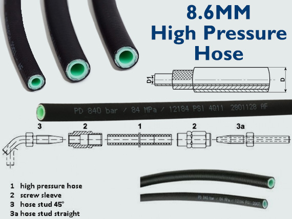 49" Flexible Oil Tube 1250mm for Lubrication System 6mm Bijur 