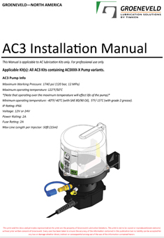 Groeneveld AC3 Installation Manual